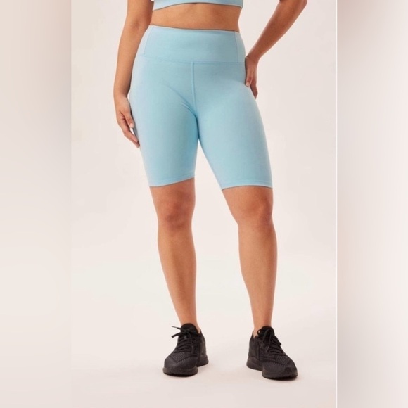 Girlfriend Collective High Rise Compressive Biker Shorts in Dewdrop - Picture 1 of 5